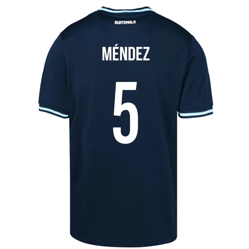 Danxen Hombre Camiseta Guatemala Diego Méndez #5 Azul 2ª Equipación 24-26 La Camisa