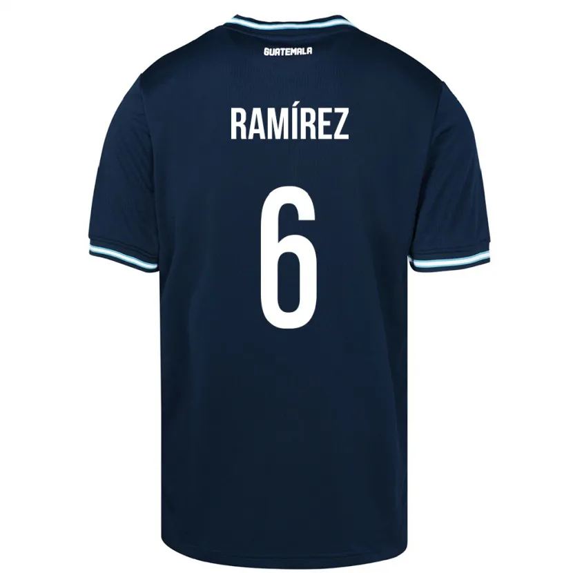 Danxen Hombre Camiseta Guatemala Kevin Ramírez #6 Azul 2ª Equipación 24-26 La Camisa