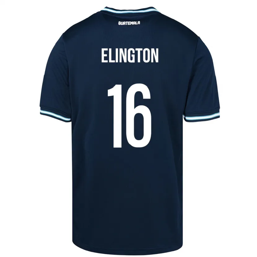 Danxen Hombre Camiseta Guatemala Elvi Elington #16 Azul 2ª Equipación 24-26 La Camisa