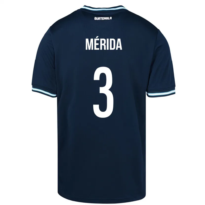 Danxen Hombre Camiseta Guatemala Daniel Mérida #3 Azul 2ª Equipación 24-26 La Camisa