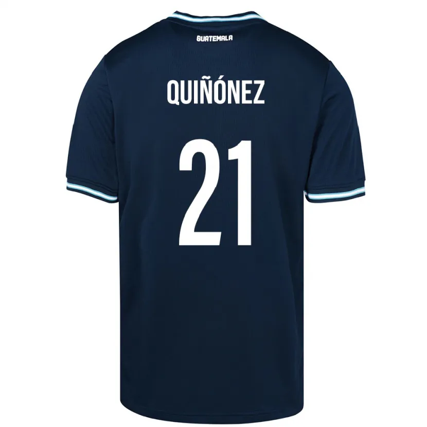 Danxen Hombre Camiseta Guatemala Andrea Quiñónez #21 Azul 2ª Equipación 24-26 La Camisa