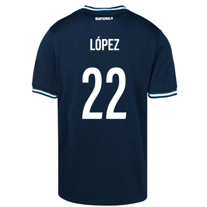 Danxen Hombre Camiseta Guatemala Whitney López #22 Azul 2ª Equipación 24-26 La Camisa