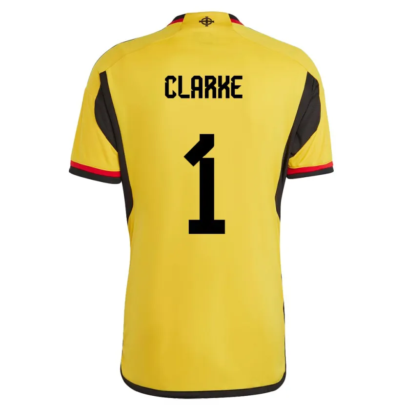 Danxen Hombre Camiseta Irlanda Del Norte Josh Clarke #1 Blanco 2ª Equipación 24-26 La Camisa