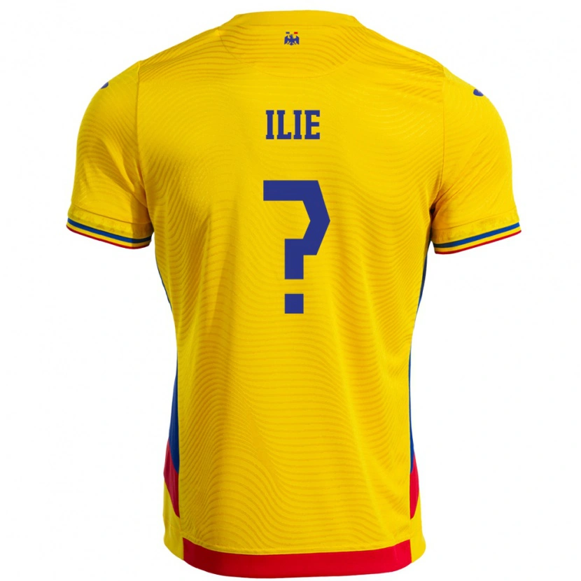 Danxen Mujer Camiseta Rumania Mario Ilie #0 Amarillo 1ª Equipación 24-26 La Camisa