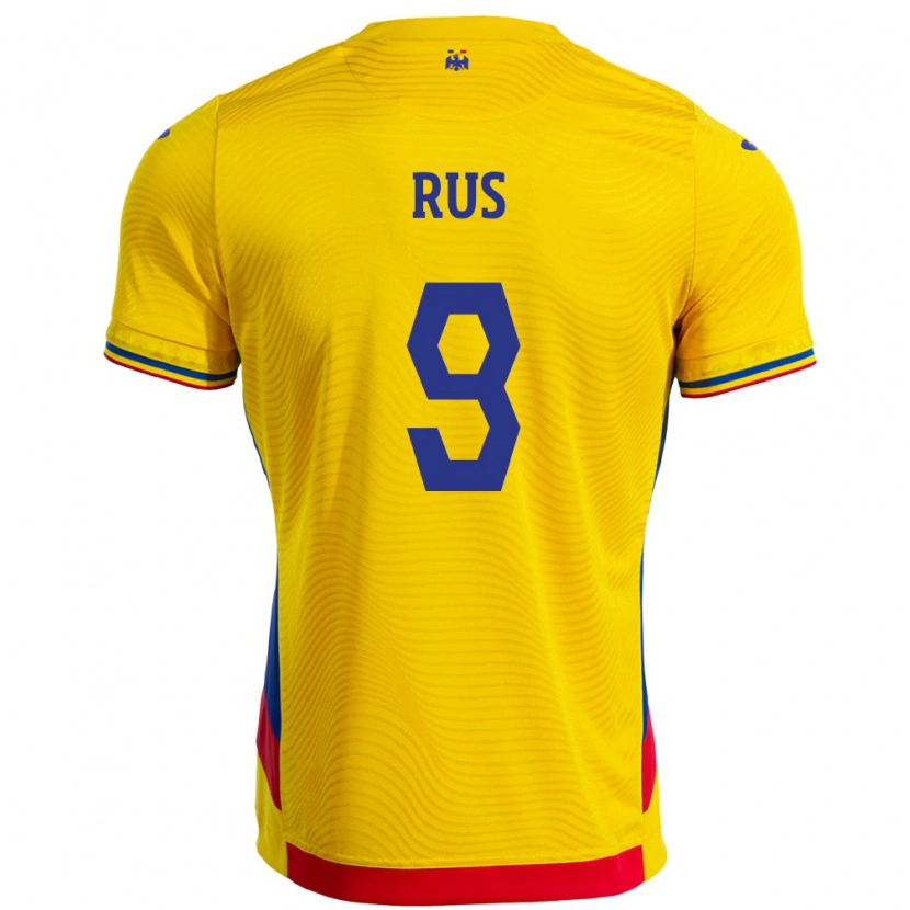 Danxen Mujer Camiseta Rumania Laura Rus #9 Amarillo 1ª Equipación 24-26 La Camisa