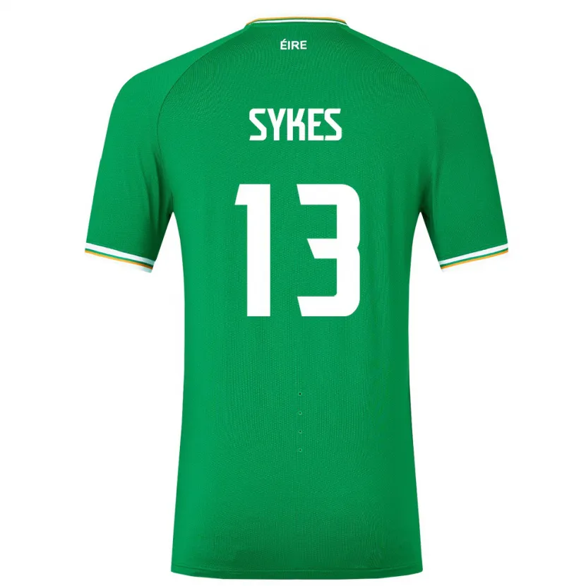 Danxen Mujer Camiseta Irlanda Mark Sykes #13 Verde 1ª Equipación 24-26 La Camisa
