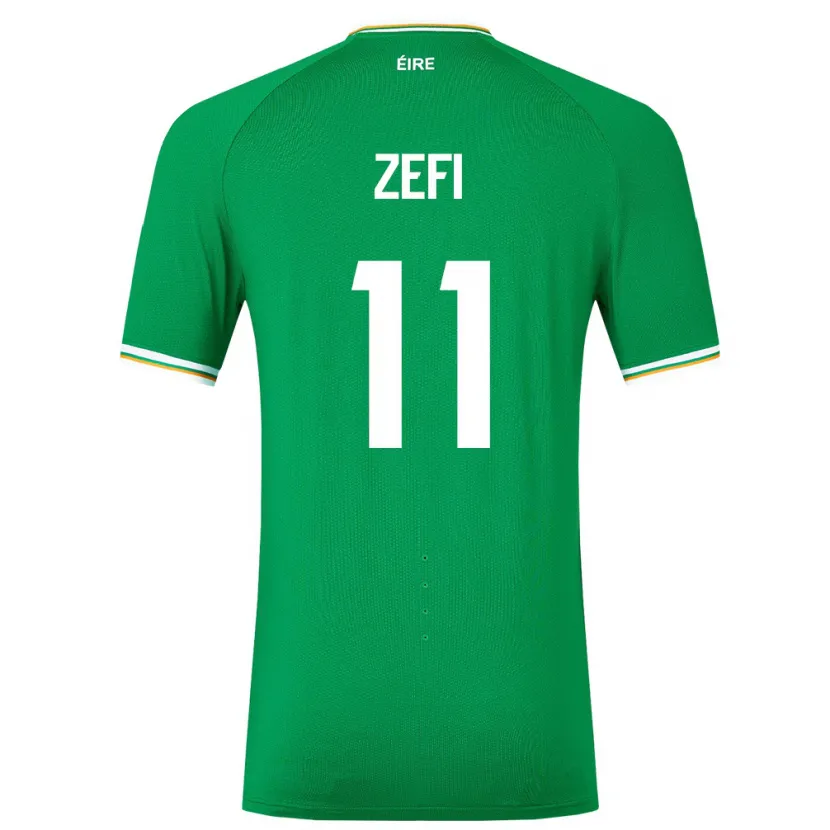 Danxen Mujer Camiseta Irlanda Kevin Zefi #11 Verde 1ª Equipación 24-26 La Camisa