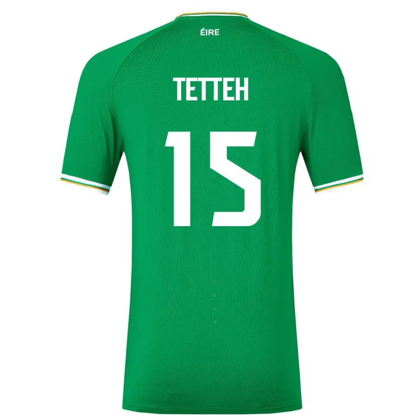 Danxen Mujer Camiseta Irlanda Gideon Tetteh #15 Verde 1ª Equipación 24-26 La Camisa