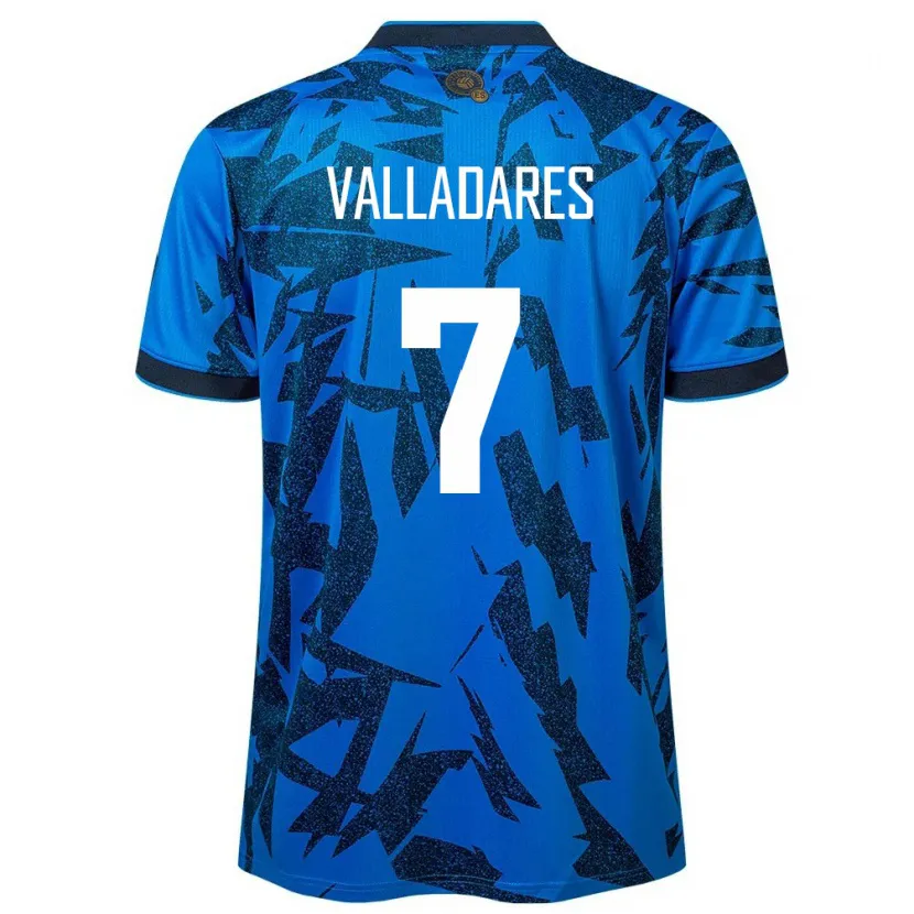 Danxen Mujer Camiseta El Salvador Jefferson Valladares #7 Azul 1ª Equipación 24-26 La Camisa