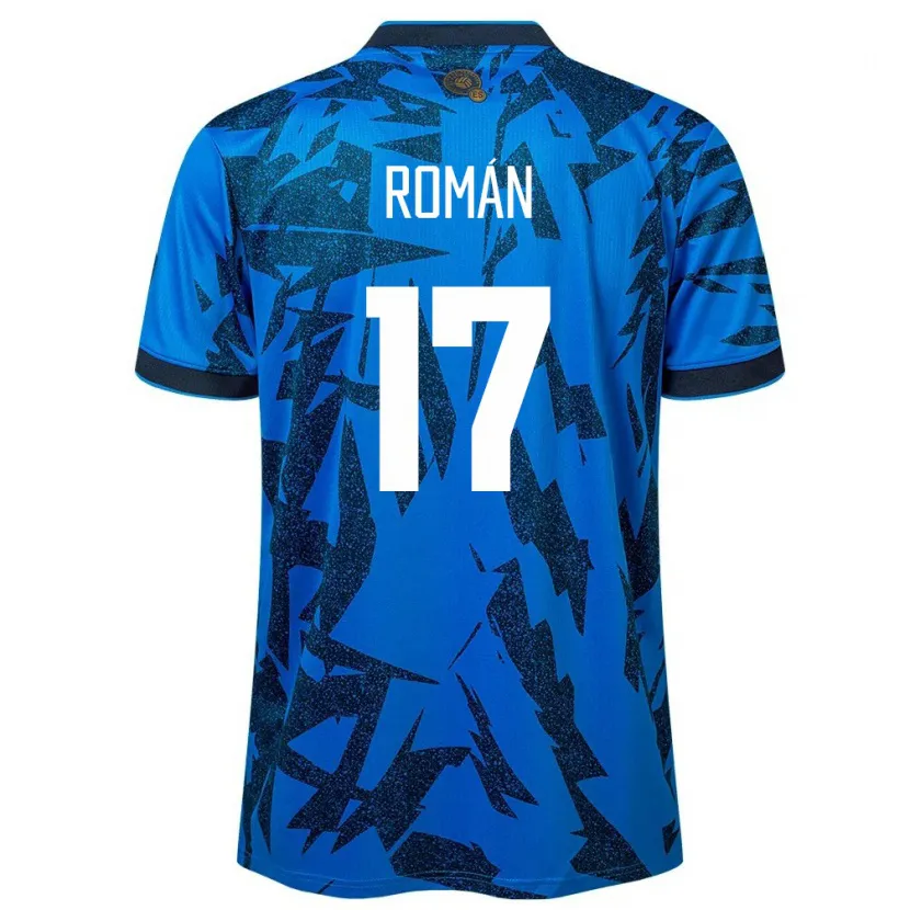Danxen Mujer Camiseta El Salvador Kevin Román #17 Azul 1ª Equipación 24-26 La Camisa