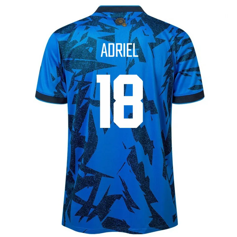 Danxen Mujer Camiseta El Salvador Adriel Martínez #18 Azul 1ª Equipación 24-26 La Camisa