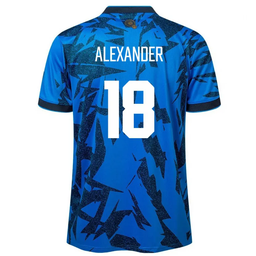 Danxen Mujer Camiseta El Salvador Alexander Aguilar #18 Azul 1ª Equipación 24-26 La Camisa