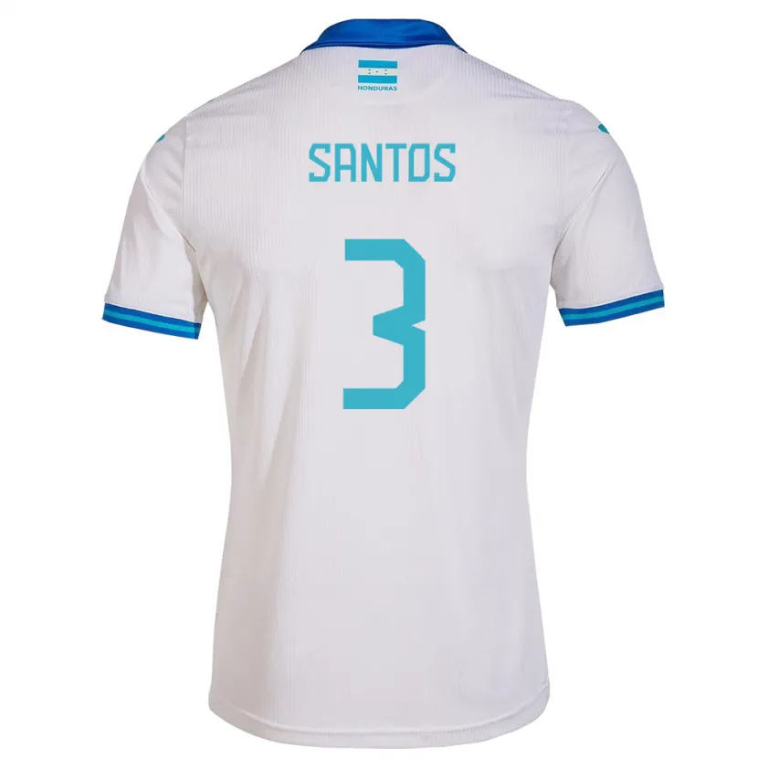 Danxen Mujer Camiseta Honduras Marcelo Santos #3 Blanco 1ª Equipación 24-26 La Camisa
