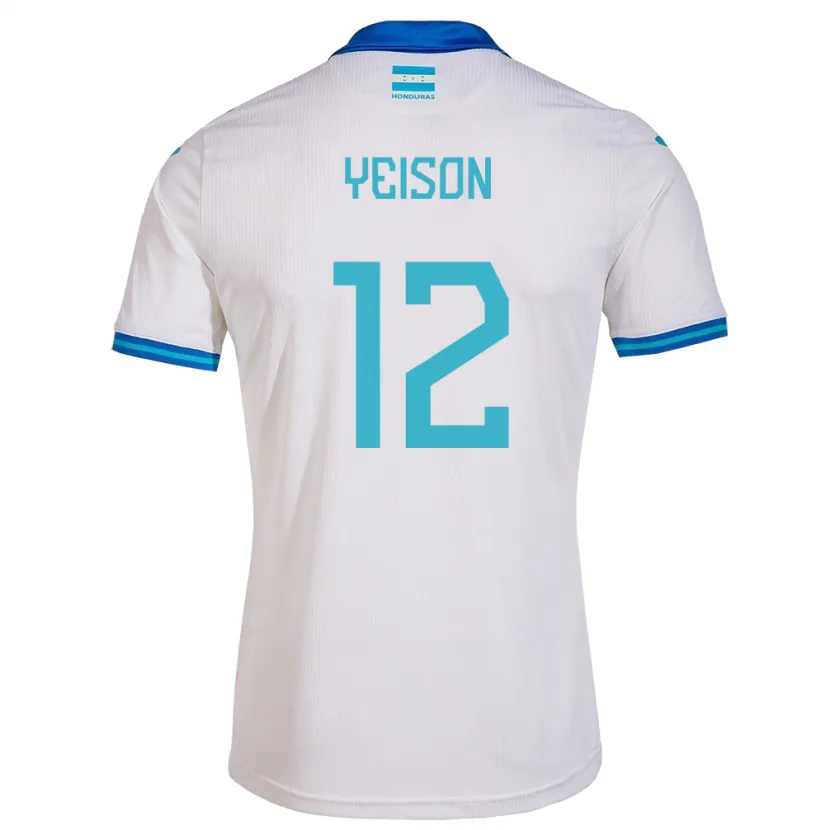 Danxen Mujer Camiseta Honduras Yeison Mejía #12 Blanco 1ª Equipación 24-26 La Camisa