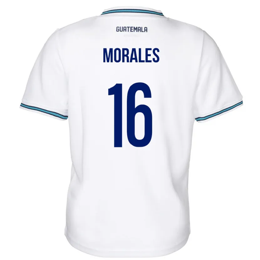 Danxen Mujer Camiseta Guatemala José Morales #16 Blanco 1ª Equipación 24-26 La Camisa