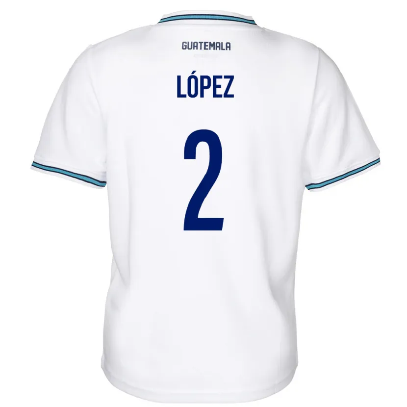 Danxen Mujer Camiseta Guatemala Francisco López #2 Blanco 1ª Equipación 24-26 La Camisa