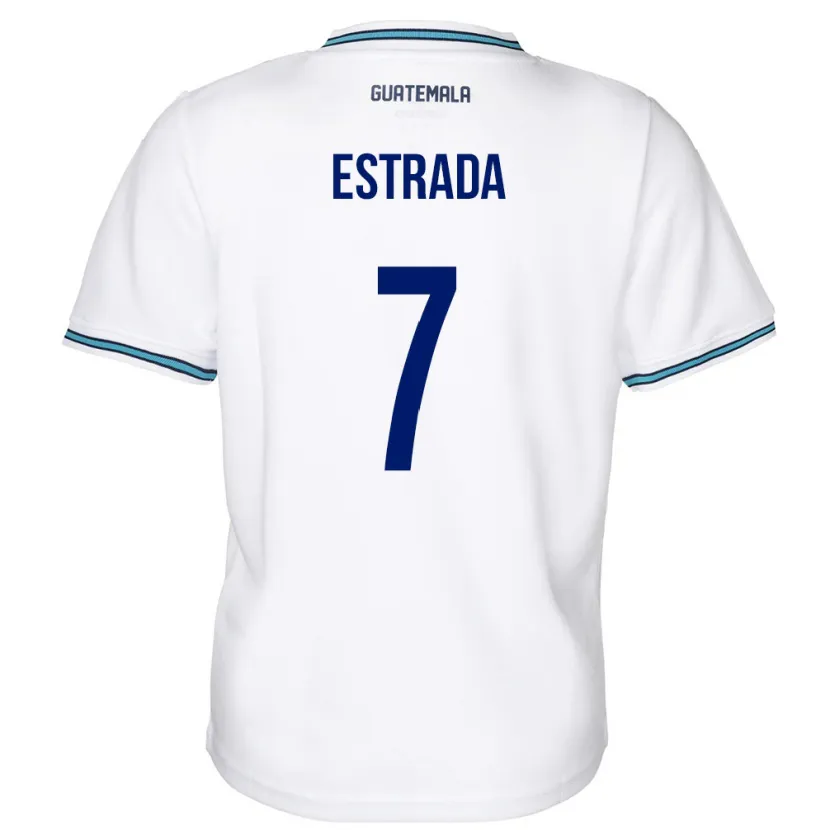 Danxen Mujer Camiseta Guatemala Javier Estrada #7 Blanco 1ª Equipación 24-26 La Camisa