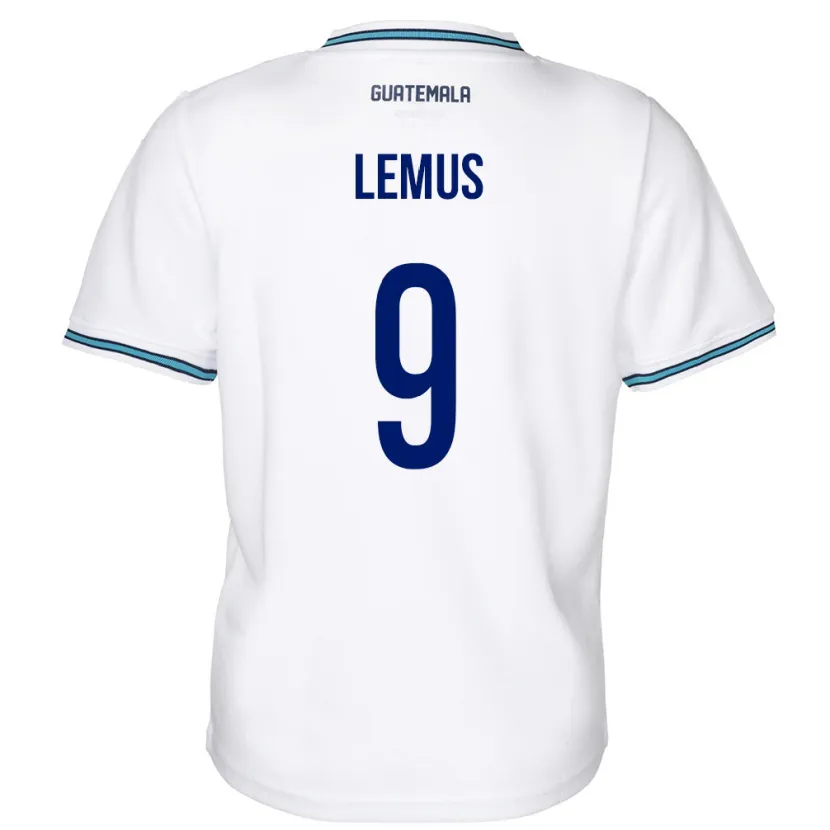 Danxen Mujer Camiseta Guatemala Erick Lemus #9 Blanco 1ª Equipación 24-26 La Camisa