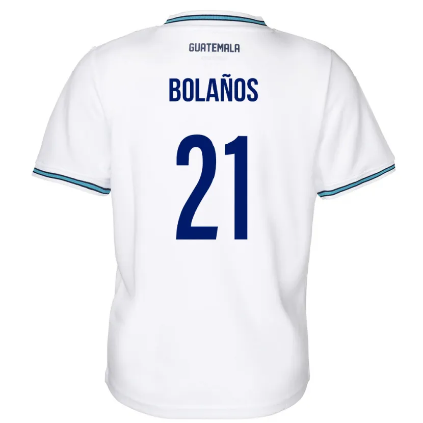 Danxen Mujer Camiseta Guatemala Diego Bolaños #21 Blanco 1ª Equipación 24-26 La Camisa