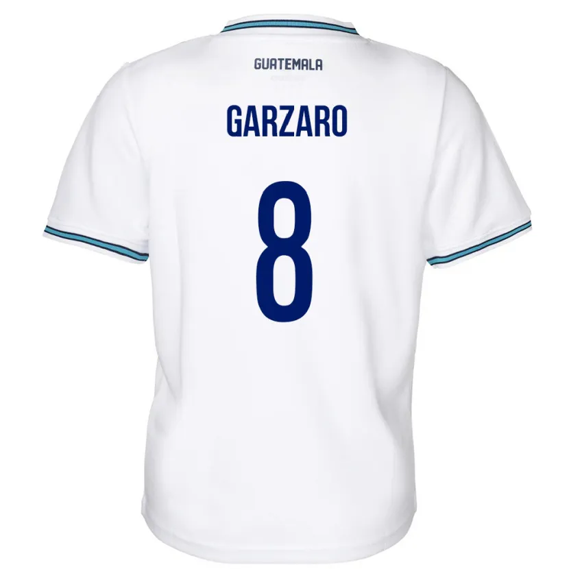 Danxen Mujer Camiseta Guatemala Santiago Garzaro #8 Blanco 1ª Equipación 24-26 La Camisa