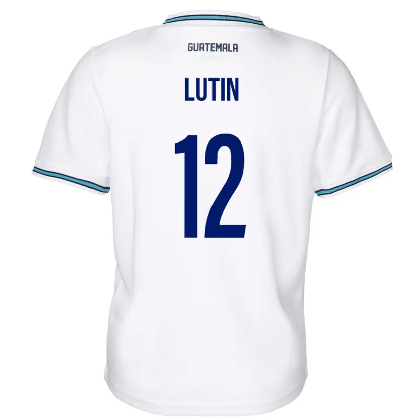 Danxen Mujer Camiseta Guatemala John Lutin #12 Blanco 1ª Equipación 24-26 La Camisa