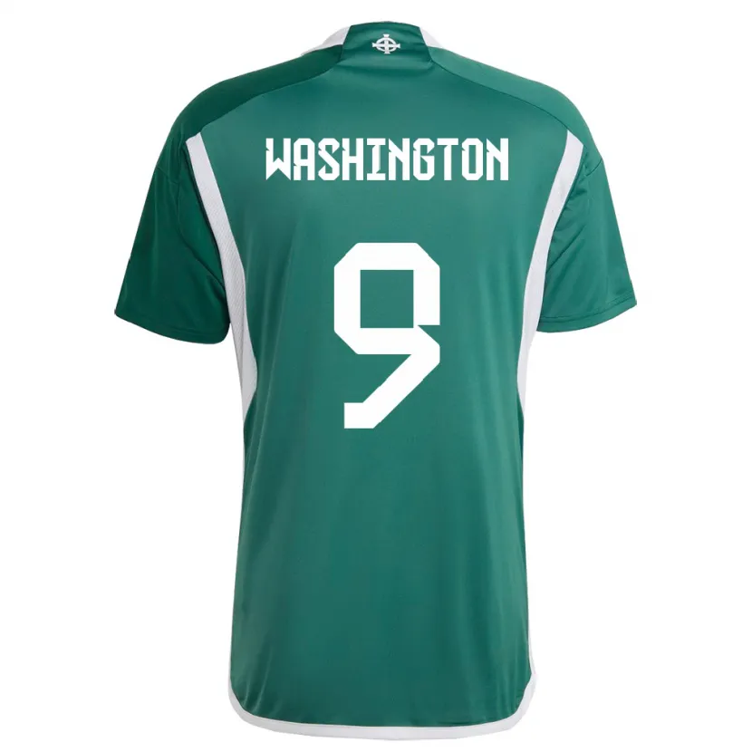Danxen Mujer Camiseta Irlanda Del Norte Conor Washington #9 Verde 1ª Equipación 24-26 La Camisa