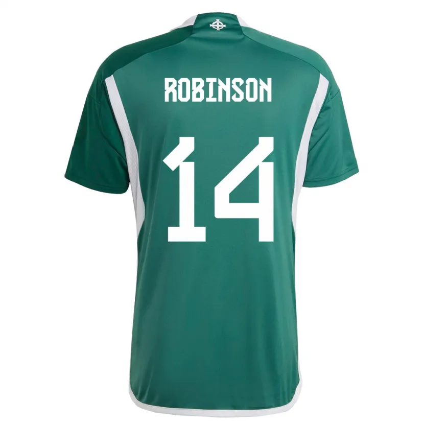 Danxen Mujer Camiseta Irlanda Del Norte Darren Robinson #14 Verde 1ª Equipación 24-26 La Camisa