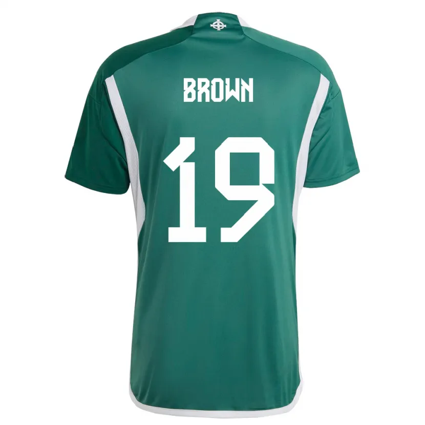Danxen Mujer Camiseta Irlanda Del Norte Sean Brown #19 Verde 1ª Equipación 24-26 La Camisa
