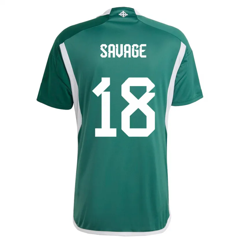 Danxen Mujer Camiseta Irlanda Del Norte Troy Savage #18 Verde 1ª Equipación 24-26 La Camisa