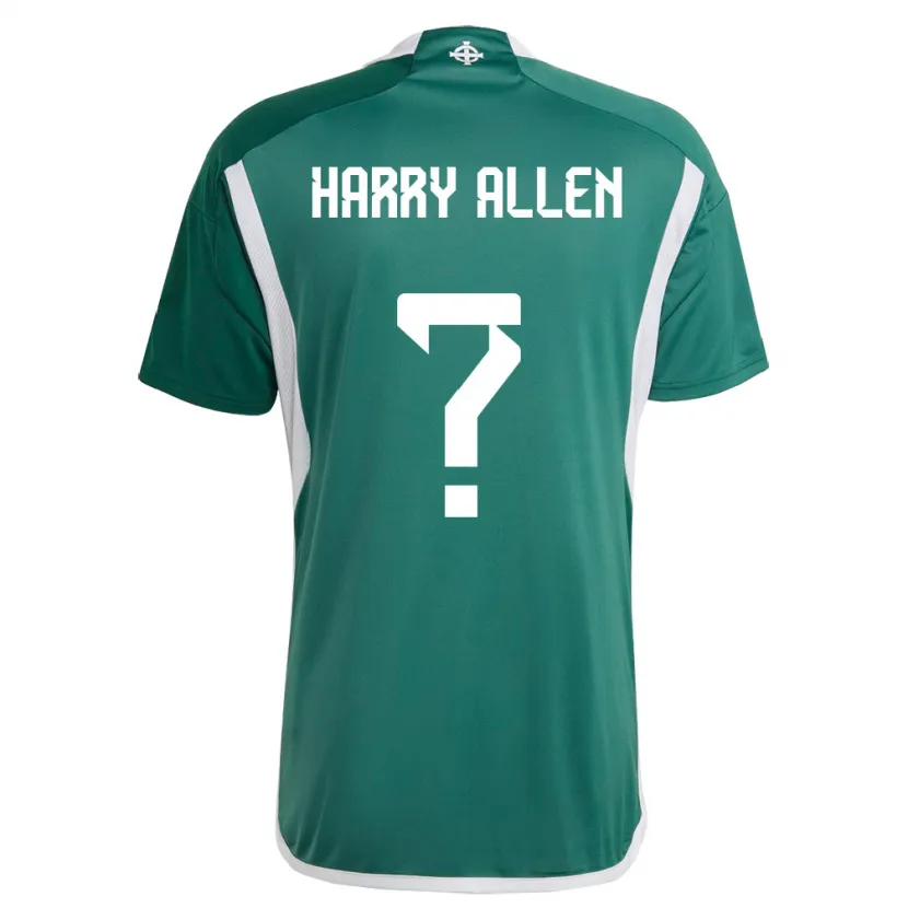 Danxen Mujer Camiseta Irlanda Del Norte Harry Allen #0 Verde 1ª Equipación 24-26 La Camisa