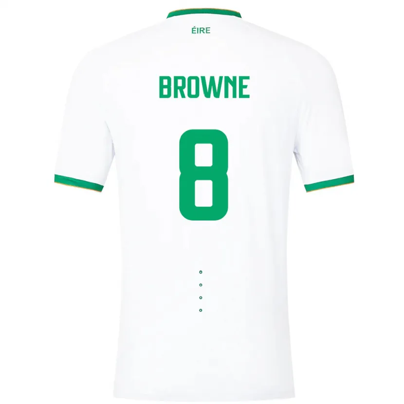 Danxen Mujer Camiseta Irlanda Alan Browne #8 Blanco 2ª Equipación 24-26 La Camisa