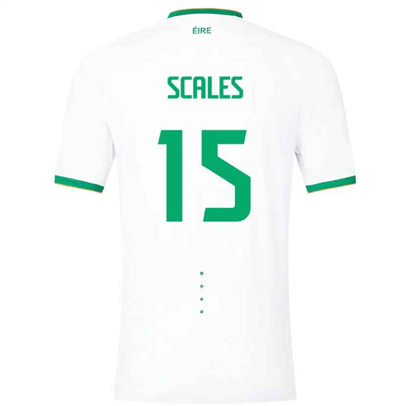 Danxen Mujer Camiseta Irlanda Liam Scales #15 Blanco 2ª Equipación 24-26 La Camisa