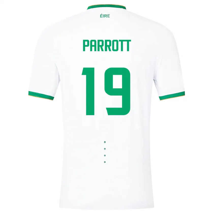 Danxen Mujer Camiseta Irlanda Troy Parrott #19 Blanco 2ª Equipación 24-26 La Camisa