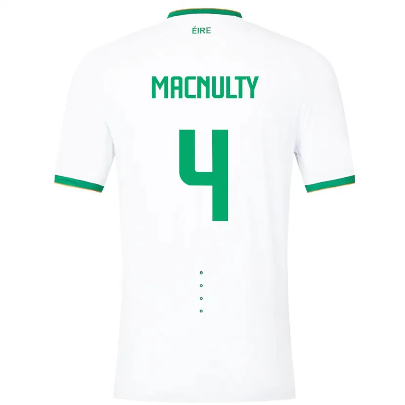 Danxen Mujer Camiseta Irlanda Anselmo García Macnulty #4 Blanco 2ª Equipación 24-26 La Camisa