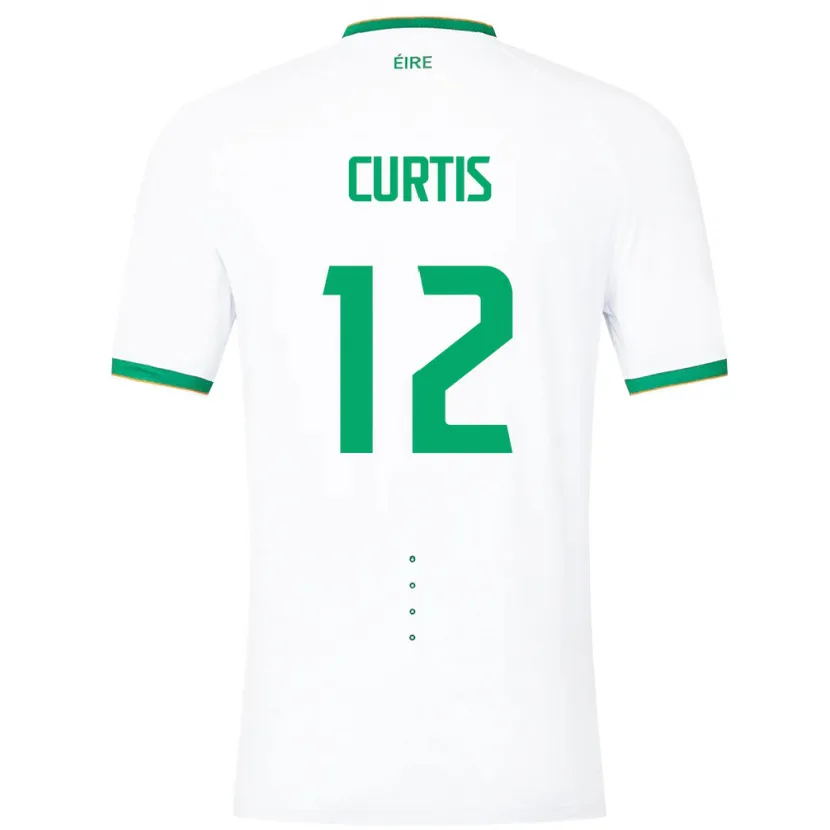 Danxen Mujer Camiseta Irlanda Sam Curtis #12 Blanco 2ª Equipación 24-26 La Camisa