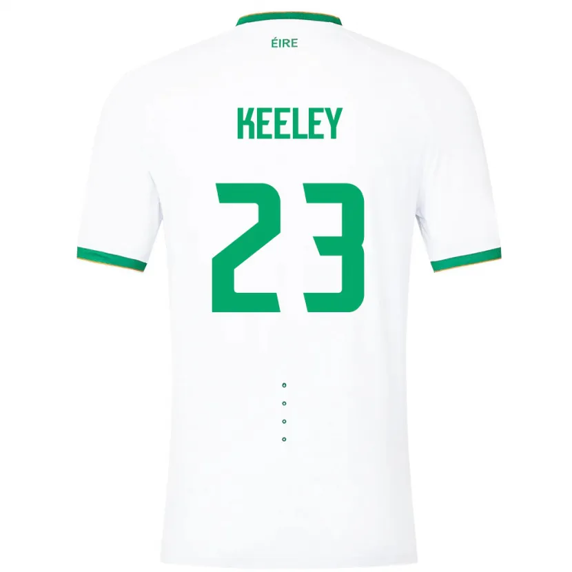 Danxen Mujer Camiseta Irlanda Josh Keeley #23 Blanco 2ª Equipación 24-26 La Camisa