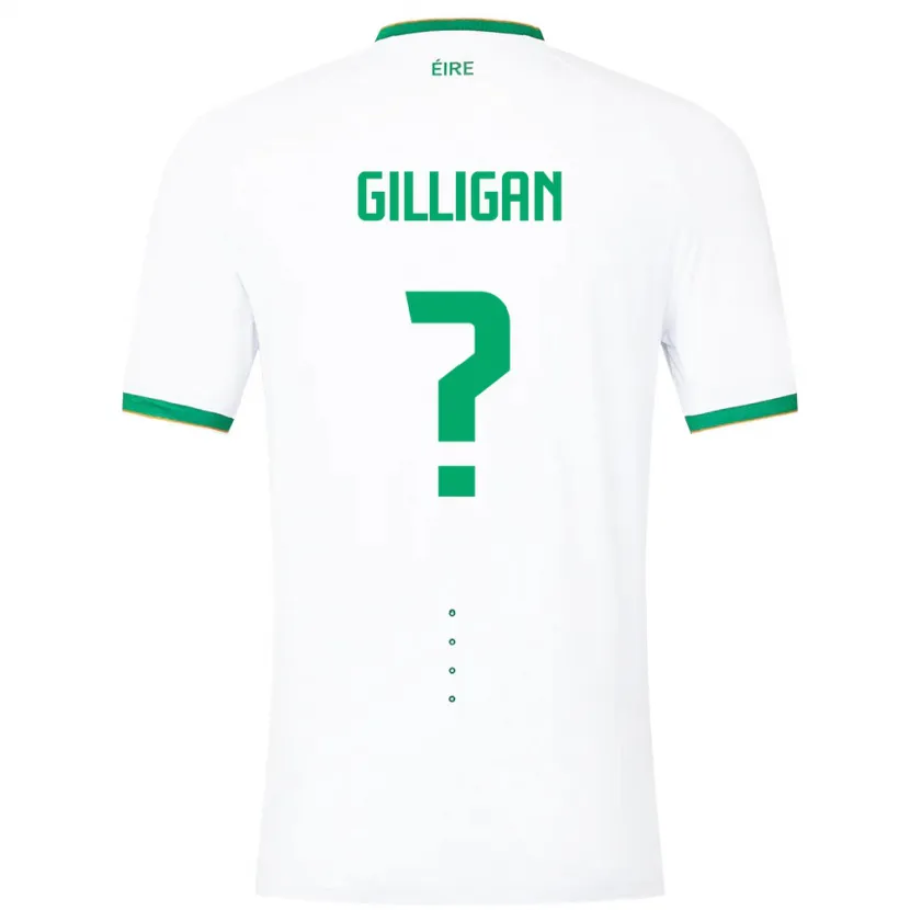 Danxen Mujer Camiseta Irlanda Ciaran Gilligan #0 Blanco 2ª Equipación 24-26 La Camisa