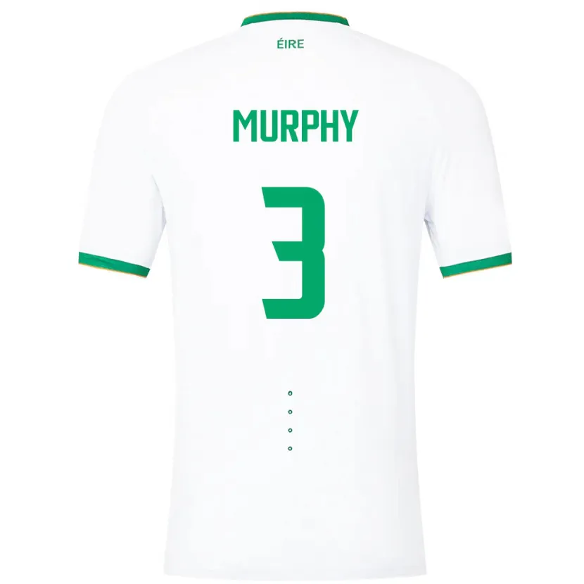 Danxen Mujer Camiseta Irlanda Alex Murphy #3 Blanco 2ª Equipación 24-26 La Camisa