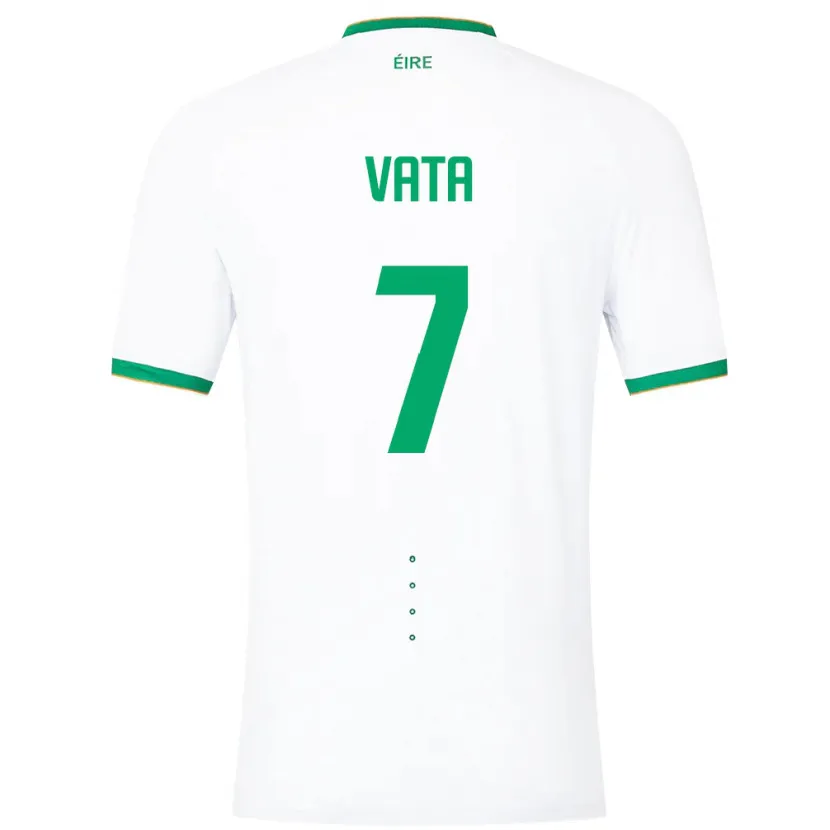Danxen Mujer Camiseta Irlanda Rocco Vata #7 Blanco 2ª Equipación 24-26 La Camisa