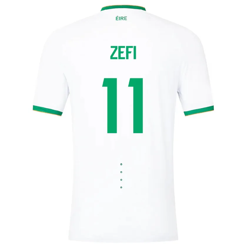 Danxen Mujer Camiseta Irlanda Kevin Zefi #11 Blanco 2ª Equipación 24-26 La Camisa