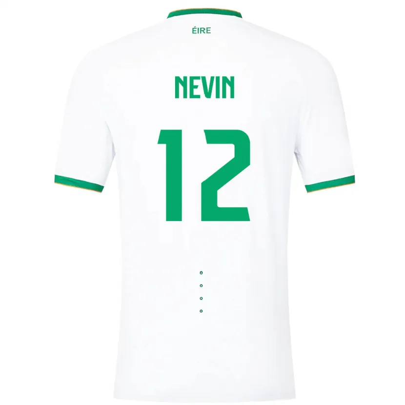 Danxen Mujer Camiseta Irlanda Harry Nevin #12 Blanco 2ª Equipación 24-26 La Camisa