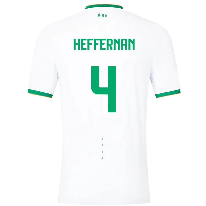 Danxen Mujer Camiseta Irlanda Cathal Heffernan #4 Blanco 2ª Equipación 24-26 La Camisa