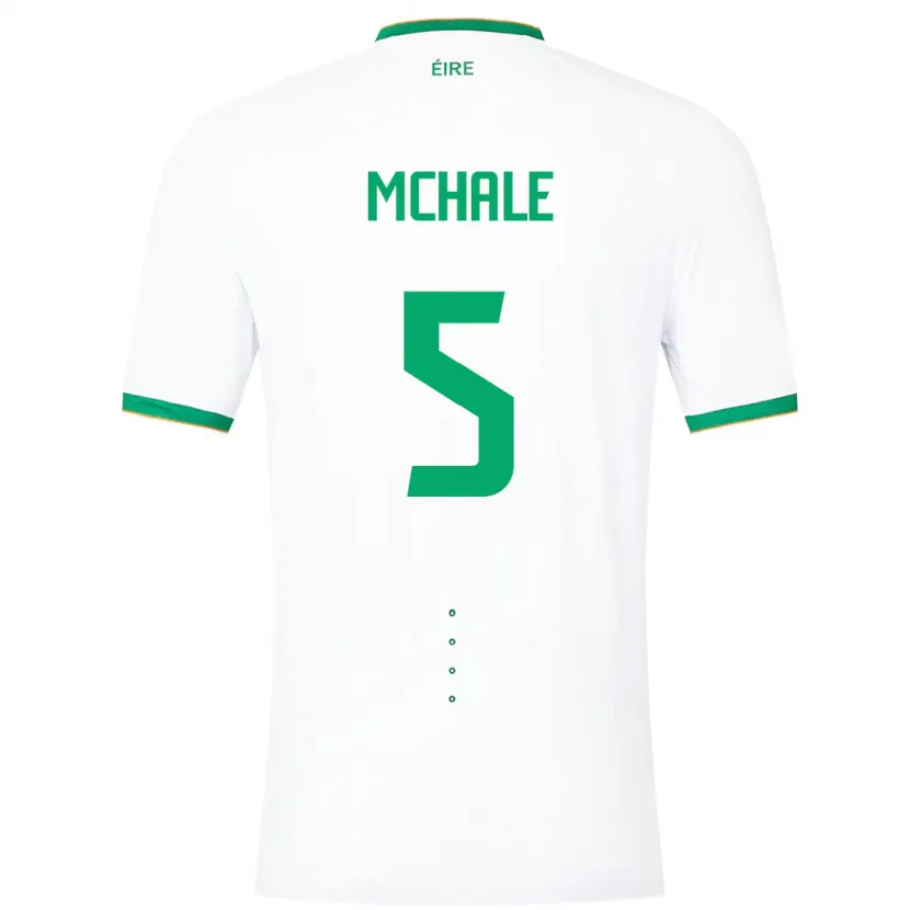Danxen Mujer Camiseta Irlanda Sean Mchale #5 Blanco 2ª Equipación 24-26 La Camisa