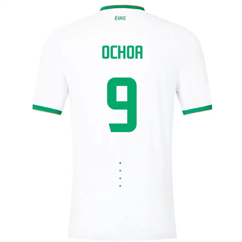 Danxen Mujer Camiseta Irlanda Aarón Ochoa #9 Blanco 2ª Equipación 24-26 La Camisa