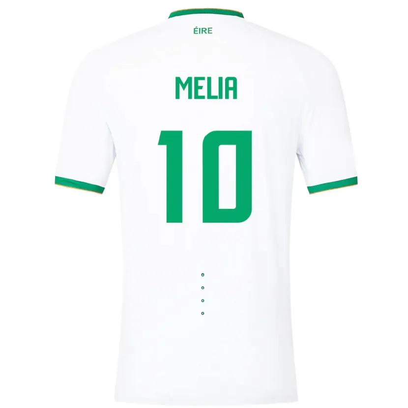 Danxen Mujer Camiseta Irlanda Mason Melia #10 Blanco 2ª Equipación 24-26 La Camisa