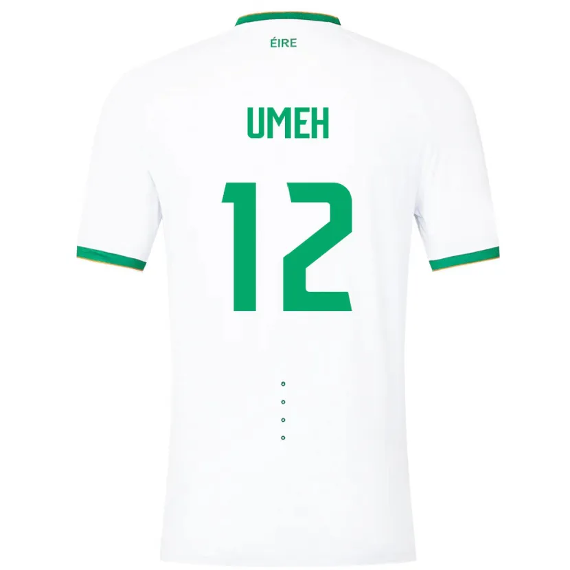 Danxen Mujer Camiseta Irlanda Jaden Umeh #12 Blanco 2ª Equipación 24-26 La Camisa