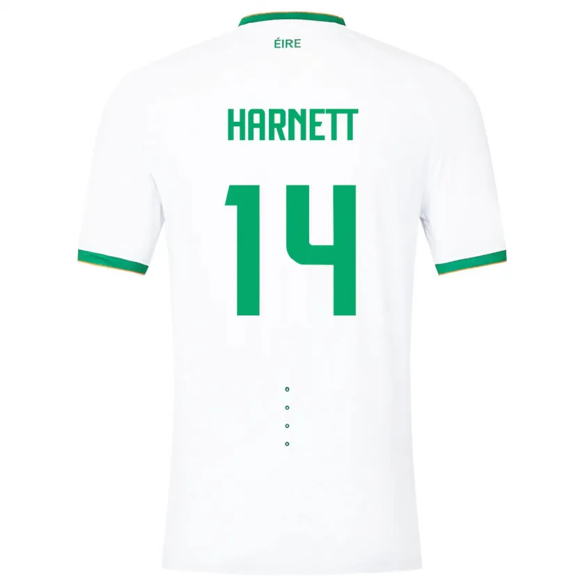 Danxen Mujer Camiseta Irlanda Kaylem Harnett #14 Blanco 2ª Equipación 24-26 La Camisa