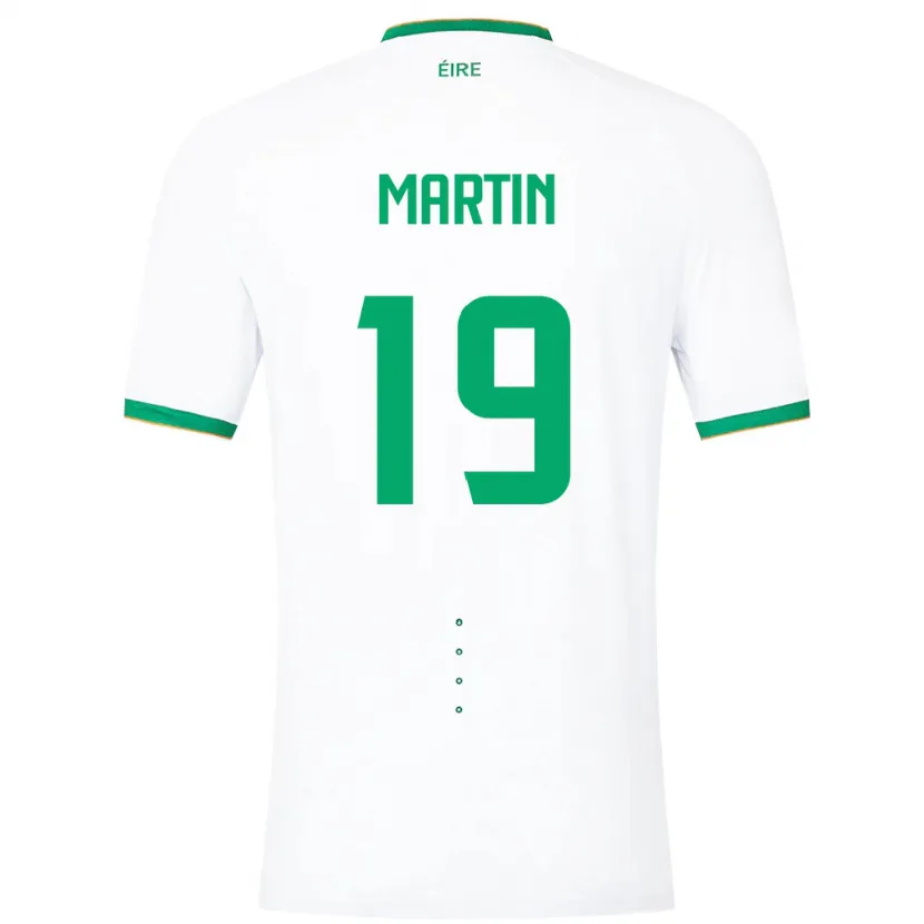 Danxen Mujer Camiseta Irlanda William Martin #19 Blanco 2ª Equipación 24-26 La Camisa