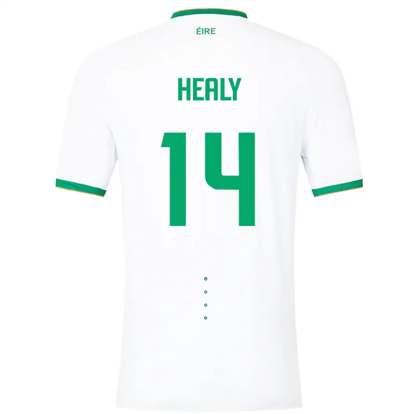 Danxen Mujer Camiseta Irlanda Freya Healy #14 Blanco 2ª Equipación 24-26 La Camisa
