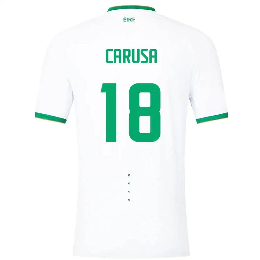 Danxen Mujer Camiseta Irlanda Kyra Carusa #18 Blanco 2ª Equipación 24-26 La Camisa